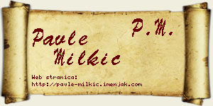 Pavle Milkić vizit kartica